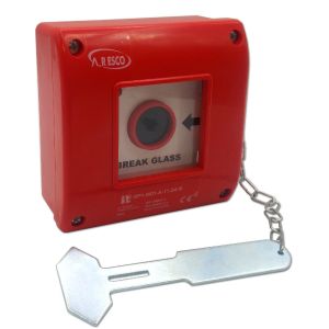 קופסא שבירה לכיבוי אש + פטיש + נורת סימון+מגעים