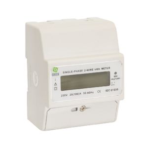 מונה חד פאזי ישיר לקו 4 מקום ללא חיבורים כבל עובר (GREEN (100A