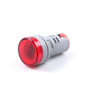 מנורת סימון לד קוטר 22ממ + חיווי מתח, צבע אדום