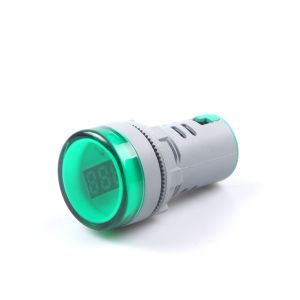 מנורת סימון לד קוטר 22ממ + חיווי מתח, צבע ירוק