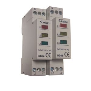 מנורת סימון לד לפס דין 24V AC/DC אדום ירוק וצהוב