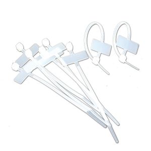 חבק פלסטיק לבן + פלטה לסימון (100 יח') 100X2.5, דגם AR10025P