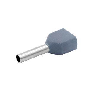 סופיות מבודדות לחוט כפול 10-2.5ממ (אפור) (100 יח')