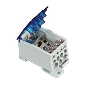 מהדק הסתעפות לפס 500A, כניסה נחושת גמישה 4X15-8X24, יציאות: 6-35מ"מ(2), 2.5-16מ"מ(5), 2.5-10מ"מ(4)