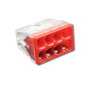 מהדק 8 חיבור מהיר 8X0.5-2.5 דקים במיוחד, 2 קומות אדום (100 יח')