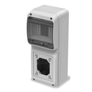קופסאת שירות 6 מקום שקעים מובנים, מוגן UV, מוגן מים IP65 + מקום לאביזר, דגם 3928