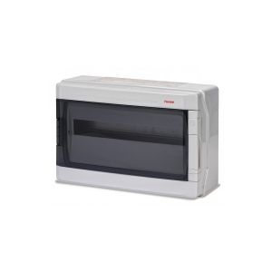 לוח חשמל על טיח 18 מקום דלת שקופה, מוגן UV, מוגן מים IP65, דגם 39018