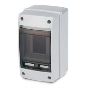 לוח חשמל על טיח 4 מקום דלת שקופה, מוגן UV, מוגן מים IP65, דגם 3902-T