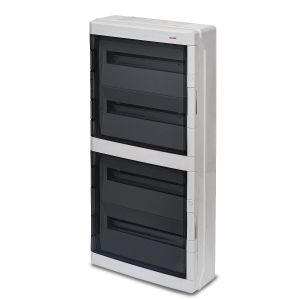 לוח חשמל על טיח 72 מקום דלת שקופה, מוגן UV, מוגן מים IP65, דגם 39072