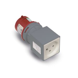 מעביר תקע תעשייתי 5x16 לשקע ישראלי 250V 16A IP20, דגם 1873ISR