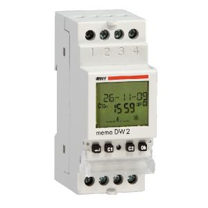 שעון שבת דיגיטלי שבועי/יומי 2 מודול 120+120 תוכניות 2 ערוצים 2, דגם MEMO DW VE341400