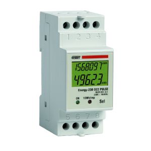 מונה אנרגיה חד פאזי 2 מודול, 25A תצוגה דיגיטלית ,Energy 230 D22 , דגם VE055000