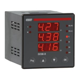 רב מודד לפנל 72X72 מודד אנרגיה, מתח, זרם, תדר. תלת פאזי  CT/5A , דגם EV3M-R VE334900