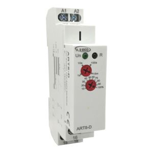 טיימר ממסר השהיה בהפסקת מתח הזנה 1CO, מתח 12V-240V AC/DC, כיוון זמן 0.1s-10min, דגם ART8-D