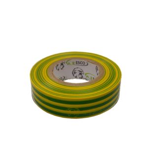 סרט בידוד דביק PVC צר 20מטר צהוב/ירוק תקן