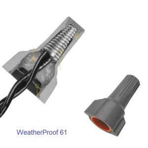 מחבר סיליקון אמריקאי מוגן מים IP55 WeatherProof-61 לחיבור 2 חוטים 2.5ממר/3חוטים 1.5ממר,25יח' בליסטר