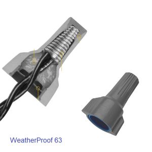 מחבר סיליקון אמריקאי מוגן מים IP55 WeatherProof-63 לחיבור 6 חוטים 2.5ממר, 15יח, בבליסטר