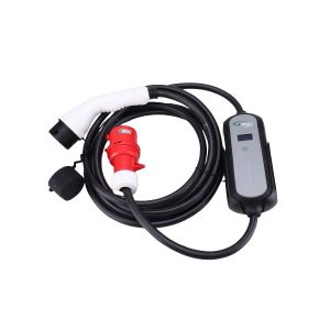מטען נייד מתכוונן לרכב חשמלי תלת פאזי TYPE 2 400V, אורך 5 מטר, הספק 8-32A 22kW,דגם AR-Q10-532
