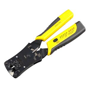 לוחץ תקעי תקשורת רצ'ט למחשבים RG-45 מקצועי + בדיקת חיווט, דגם 376-C