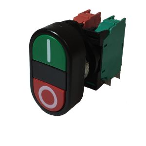 ראש לחצן קוטר 22 STOP-START + מגע 1 פתוח PL004002 + מגע 1 סגור  PPDNR + PL004001
