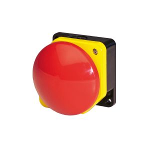 לחצן פטריה רגעי קוטר 90 בקופסא אדום צהוב+מגע סגור, דגם PG-1M9W01