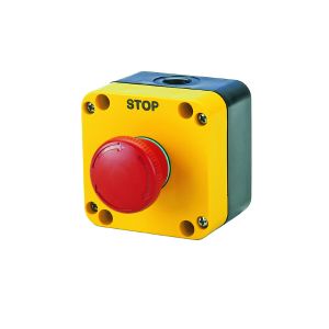 לחצן פטריה ננעל משתחרר בסיבוב בקופסא +מגע NC+NO,י. GIOVENZANA