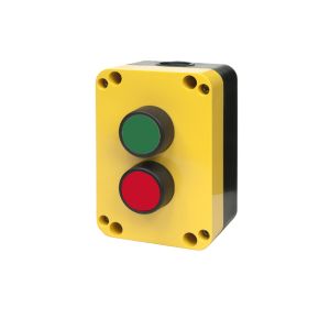 שני לחצנים ירוק ואדום בקופסא + מגע NO/NC, י.GIOVENZANA
