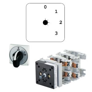 בורר 2X32A  0-1-2-3 להתקנת פנל, דגם CQ025MZ23RT4