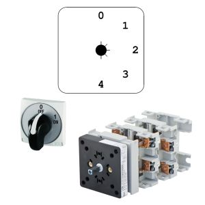 בורר 3X32A  0-1-2-3-4 להתקנת פנל, דגם CQ025MZ34RT4