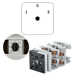 בורר 1-0-2 2X16A להתקנה על פס + מתאם מסגרת, דגם CQ012DN08DDN