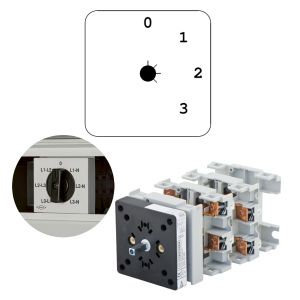 בורר 0-1-2-3 1X16A להתקנה על פס + מתאם מסגרת, דגם CQ012DN10DDN
