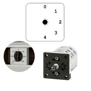 בורר 0-1-2-3-4 1X16A להתקנה על פס + מתאם מסגרת, דגם CR012MZ14DDNV
