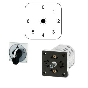 בורר 2X16A  0-1-2-3-4-5-6 להתקנת פנל, דגם CR012MZ26RT4